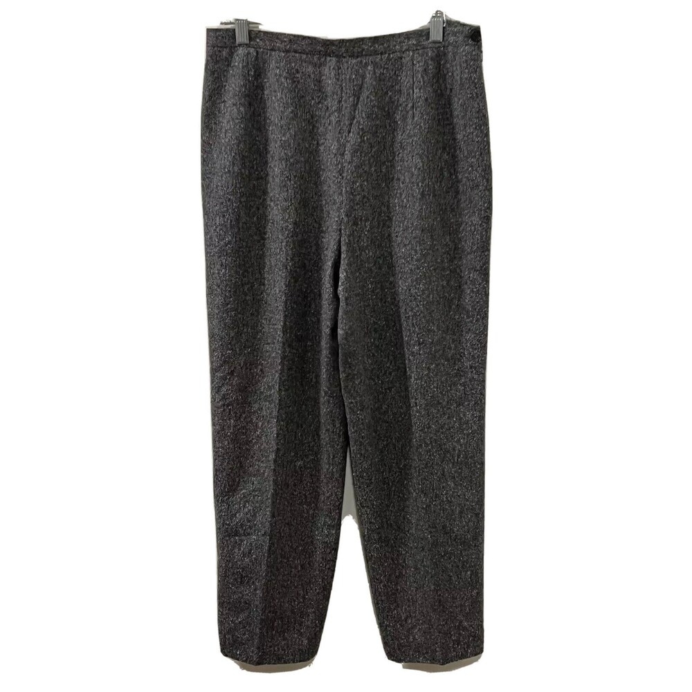Talbots Womens Gray Dress Pants Silk Wool Textured Lined Pants Size 14
